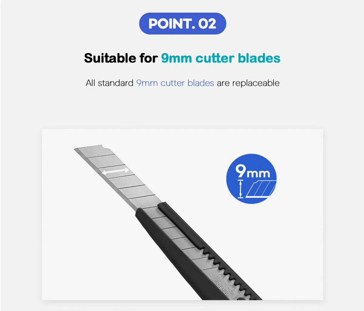 Suitable for 9mm cutting blades